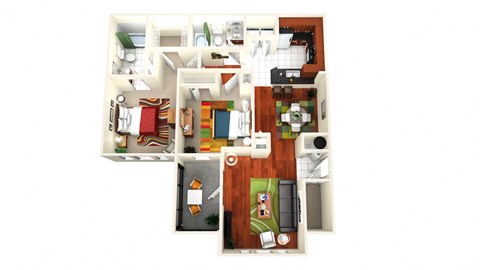 a floor plan of a house with a bedroom and living room