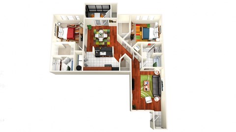 a floor plan of a house with a bedroom and a living room
