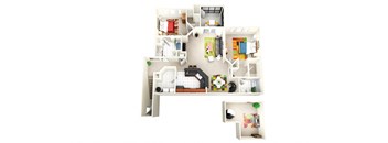 a floor plan of a house with a bedroom and a living room