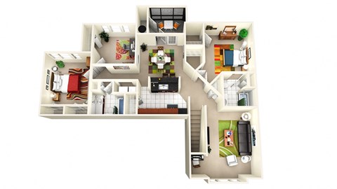 a floor plan of a house with a kitchen and living room