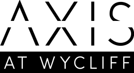 A black and white image with the word Axis at the top and Wycliff at the bottom.