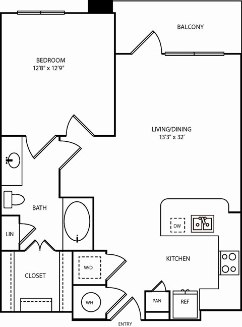 A black and white image of a floor plan for a home.