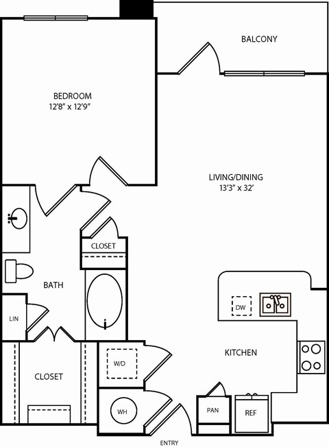 A black and white image of a floor plan for a home.