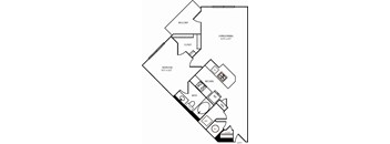 A black and white image of a floor plan for a home.