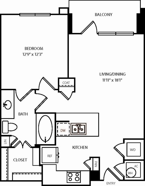 A black and white image of a floor plan for a home.