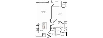 A black and white image of a floor plan for a home.
