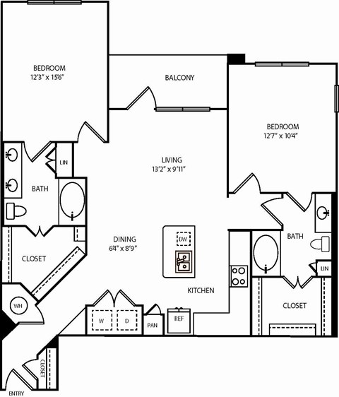 A black and white image of a house floor plan.
