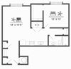Azure Carnes Crossroads A1E Floor Plan 1 bed 1 bath 867sqft 2D