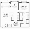 Azure Carnes Crossroads A1F Floor Plan 1 bed 1 bath 1005sqft 2D