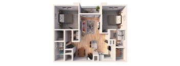 a floor plan of a 1 bedroom apartment