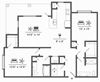 Azure Carnes Crossroads B2D Floor Plan 2 bed 2 bath 1255sqft 2D