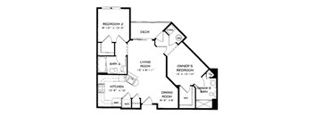 A black and white image of a house floor plan.