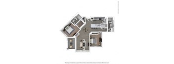 B2B Two Bed Two Bath Floor Plan at Integra Sunrise Parc, Kissimmee, 34746