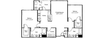 A black and white image of a house floor plan.