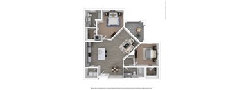 B2C Two Bed Two Bath Floor Plan at Integra Sunrise Parc, Florida, 34746