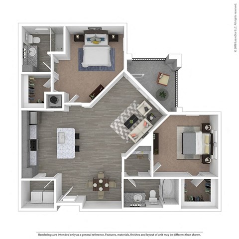 B2C Two Bed Two Bath Floor Plan at Integra Sunrise Parc, Florida, 34746