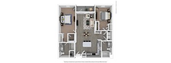 B2D Two Bed Two Bath Floor Plan at Integra Sunrise Parc, Kissimmee