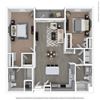 B2D Two Bed Two Bath Floor Plan B2D Two Bed Two Bath Floor Plan at Integra Sunrise Parc, Kissimmee