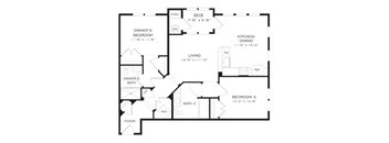 A black and white floor plan of a house with labeled rooms.