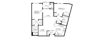 A black and white image of a house floor plan.