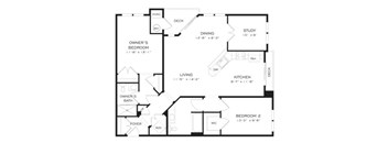 A black and white floor plan of a house with labeled rooms.