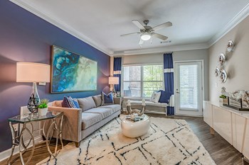 Decorated Living Room With Natural Light Decorated Living Room With Natural Light at Bell Perimeter Center, Atlanta, GA - Photo Gallery 2