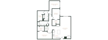 A floor plan of a house with labeled rooms and dimensions.