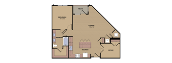 A1O_1BD 1 Bath with Office_1043sqft