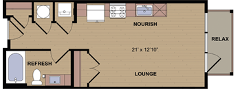 S1C_Studio 1 Bath_445sqft.