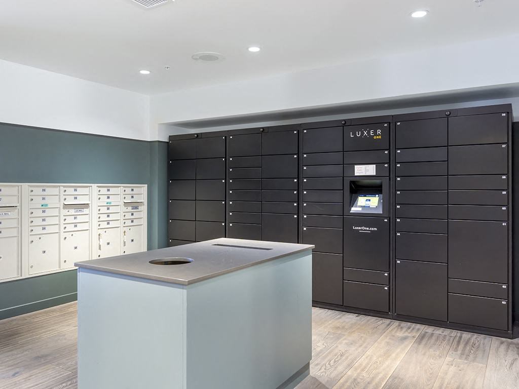 Mail room and package lockers