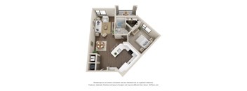 this is a 3d floor plan of a 752 square foot 1 bedroom apartment at the