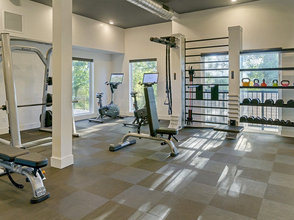 Fitness Center with machines and weights