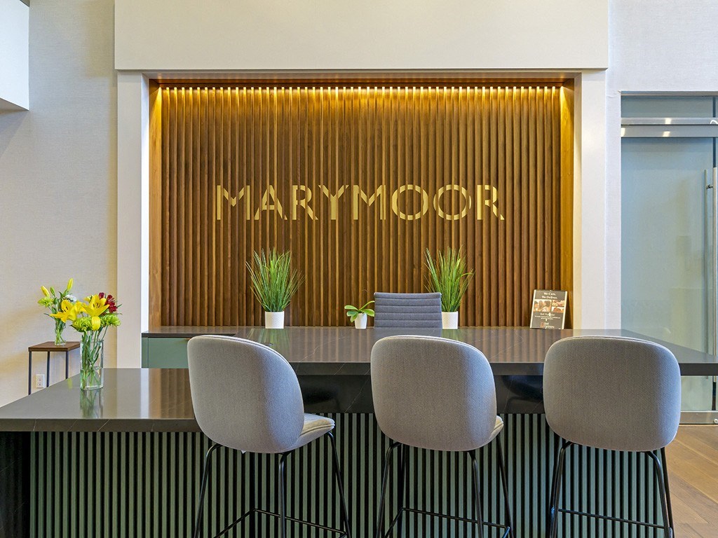 Leasing Office Marymoor Display with Bar Stools