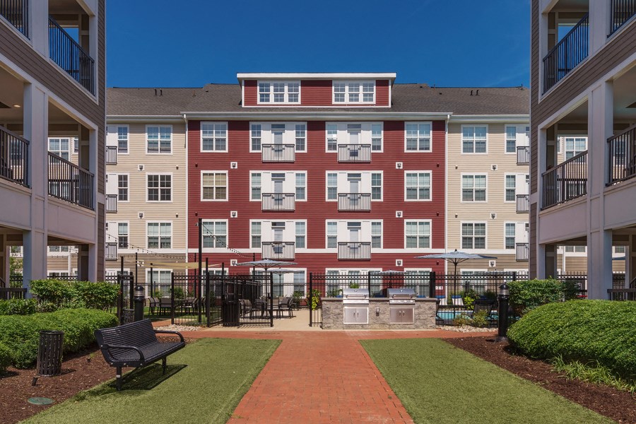 Outdoor Living Area Including Bbq at Bell Annapolis on West, Annapolis, MD