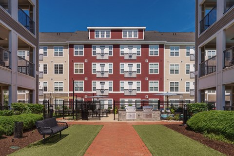Outdoor Living Area Including Bbq at Bell Annapolis on West, Annapolis, MD
