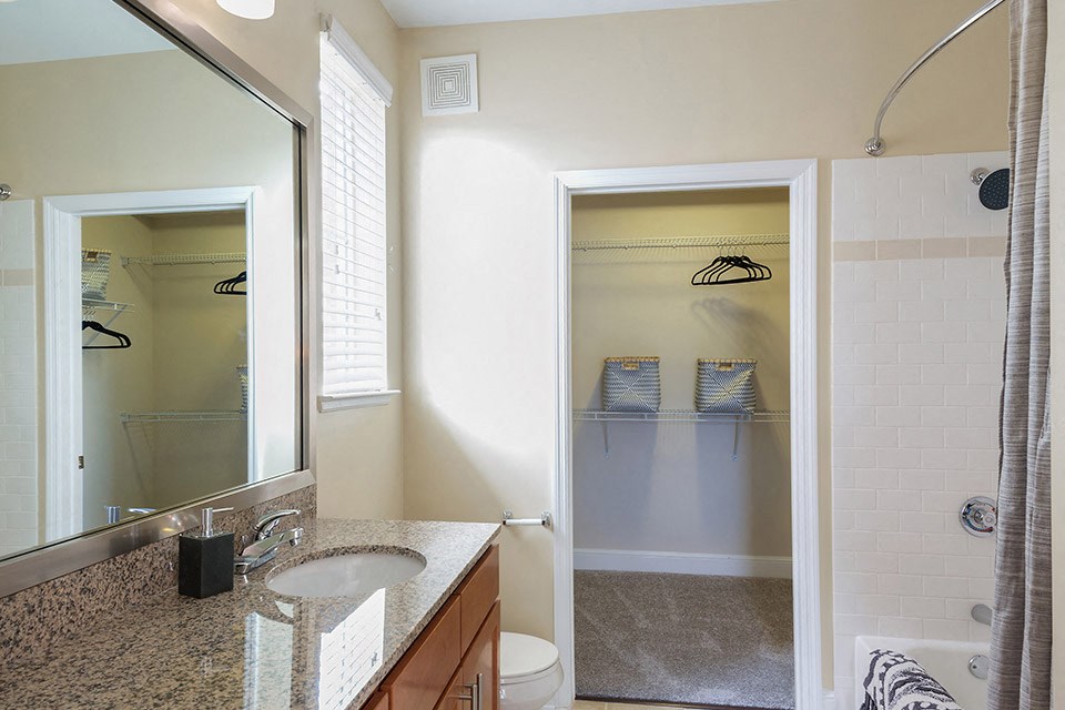 Bathroom With Closet at Bell Annapolis on West, Annapolis, Maryland