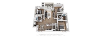 A 3D floor plan of a house with dimensions and a disclaimer at the bottom.