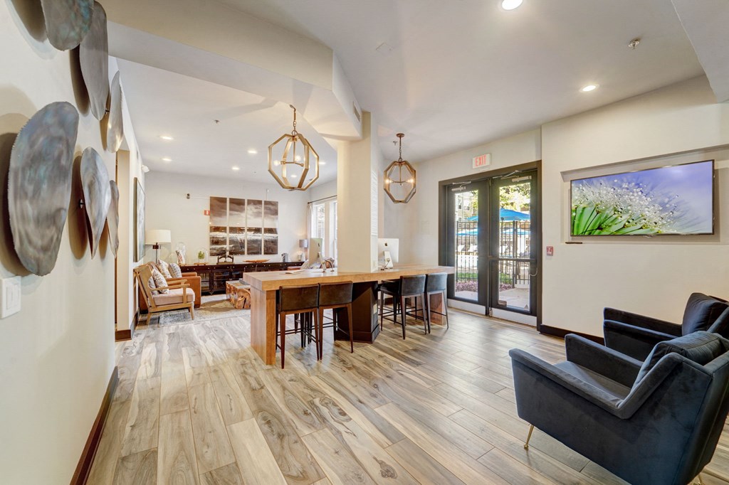 the preserve at ballantyne commons commons living room and dining area
