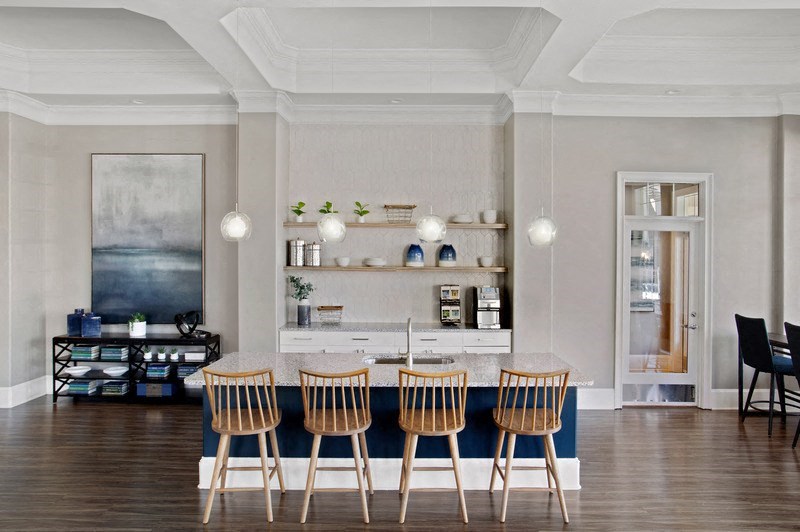 a view of the kitchen and dining area from the living room