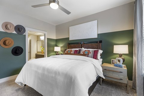 bedroom with bed and nightstands