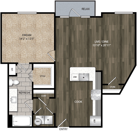 Bell CityLine A1G 1bed 1ba 957 sqft.