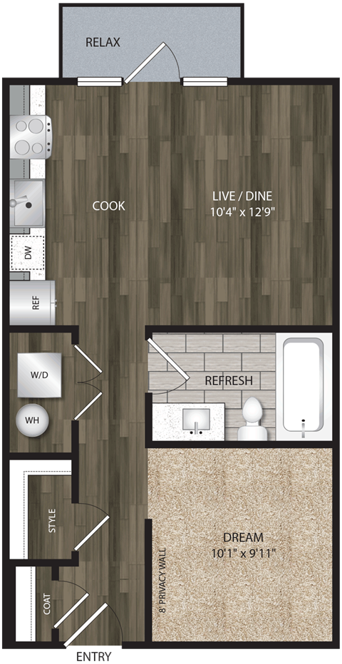 Bell CityLine S1A Studio 540-576 sqft