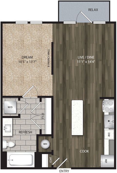 Bell CityLine S1B Studio 616 sqft.