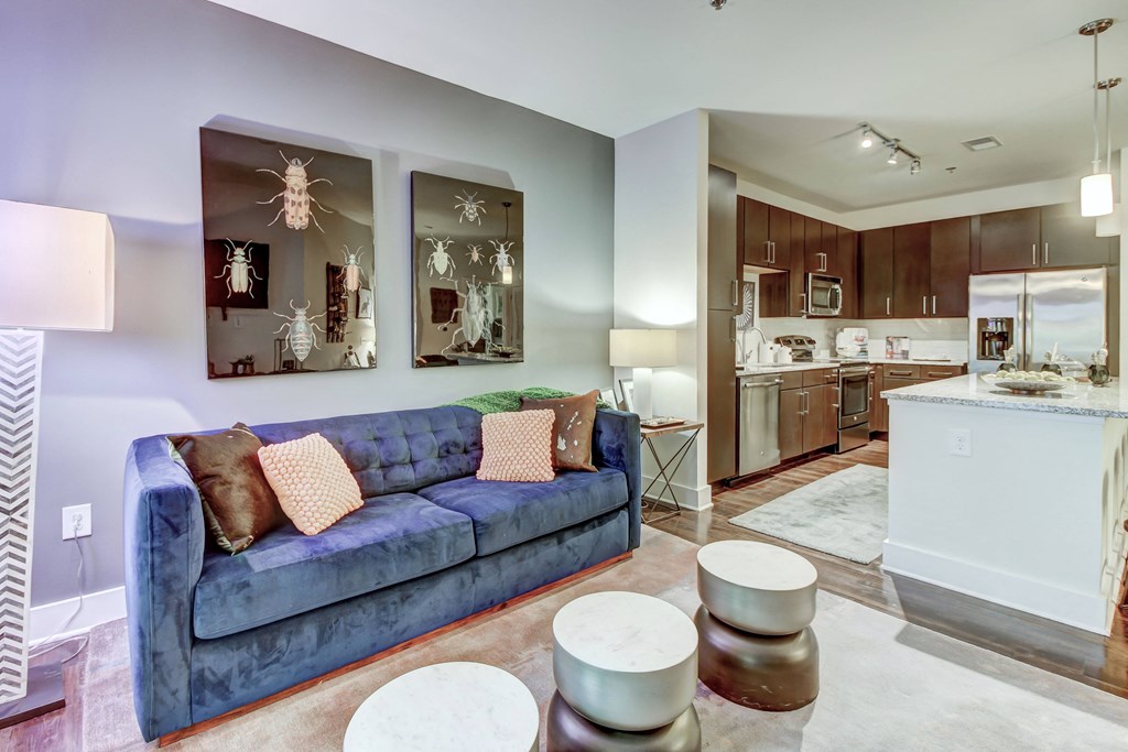 living room overlooking kitchen