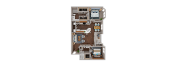 a 3d rendering of a floor plan of a house