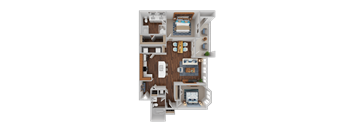 a floor plan of a house with a bedroom and a living room