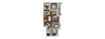 a 3d rendering of a floor plan of a house