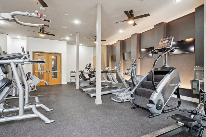 the gym is equipped with cardio equipment and state of the art cardio machines