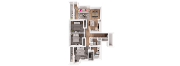 a floor plan of a house with a bedroom and a bathroom