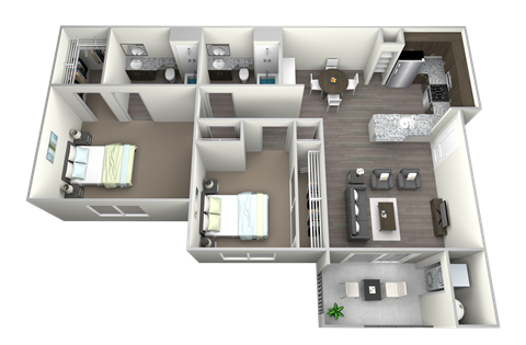 a two bedroom floor plan